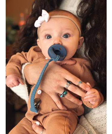 Itzy Ritzy Silicone Pacifier Clip - Blue with Silver Clip | 100% Silicone Strap for Pacifiers, Teethers & Toys - Buy Online on SooperMarket.com