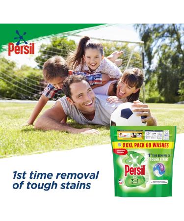 Persil Bio 3 in 1 Washing Capsules 1st time removal of tough stains outstanding stain removal in quick & cold washes 60 washes - Buy Online on SooperMarket.com