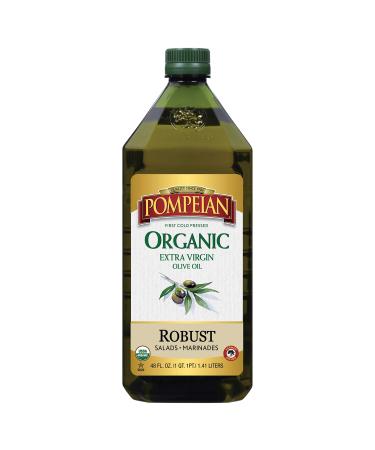 Pompeian USDA Organic Robust Extra Virgin Olive Oil, First Cold Pressed, Full-Bodied Flavor, Perfect for Salad Dressings & Marinades, 48 FL. OZ. 48 Fl Oz (Pack of 1)