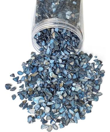 Yew & Tulip Natural Crushed Shells Chips 32oz (2 lbs) Dark Blue Mother of Pearl Mosaic Fragments - Perfect for Home D cor, Vase Filler, Crafts, Weddings - 2 lb (32 oz) Dark Blue - Buy Online on SooperMarket.com