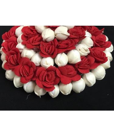 GadinFashion Paper Bun Juda Maker Flower Gajra Hair Accessories for Women and Girls - Wedding Red (Multicolor) - Pack of 2 - Buy Online on SooperMarket.com