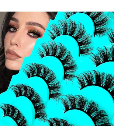 7 Pairs of 3D False Eyelashes Cat Eye Fluffy Volume D Curl Cat Eye Artificial Eyelashes Natural Look Reusable Handmade Faux Mink Makeup Eyelashes (BH02) 7B-D-Curl-H02 - Buy Online on SooperMarket.com