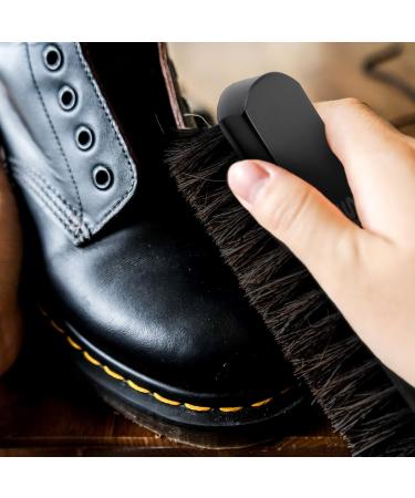 Stone and Clark Premium Black Horsehair Shoe Brush - 100% Horse Hair Bristles, Beech Wood Handle - Shoe Polish Perfection - Buy Online on SooperMarket.com