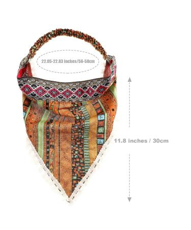 Shop Awaytr Elastic Hair Bands - Flower Pattern Chiffon Headbands with Clips | Pack of 3 | Stylish & Versatile Hair Scarves - Buy Online on SooperMarket.com