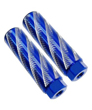 WADEKING WHW Aluminum Alloy Bike Pegs,Fit 3/8 inch Axles,Foot Pedals Backseats Stands,Durable, Non-Slip (2 Pcs) blue