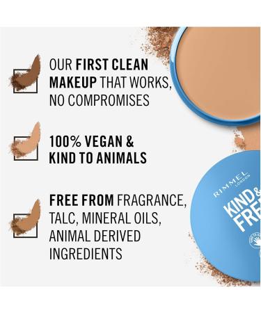 Rimmel Kind + Free Natural Finish Pressed Powder Light 020 | Vegan Formula | Oil-Free Formula - Buy Online on SooperMarket.com