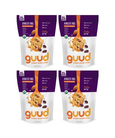 GUUD Athlete Fuel Active Life Blend Organic Muesli Cereal 40 Ounce (Pack of 4) Versatile Oatmeal Alternative Oats Raisins Almonds Flax Seeds Cashews Pumpkin Seeds Vegan Non-GMO Athlete Fuel 40 Ounce (Pack of 4)