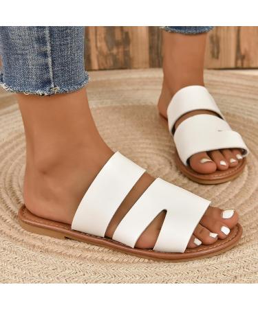 Nupaque Women s Dressy Slide Sandals - Flat Summer Open-Toe Shoes | Large Size 39 EU for Leisure Swimming & Shopping - Buy Online on SooperMarket.com