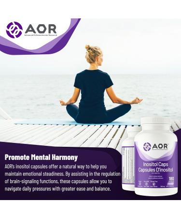 AOR Inositol Caps 500mg 180 Capsules - Myo-Inositol Supplement for Mental Well-Being & Cognitive Support - Promotes Healthy Brain Function & Cell Communication - Supports Women's Hormonal Balance 180 count (Pack of 1) - Buy Online on SooperMarket.com