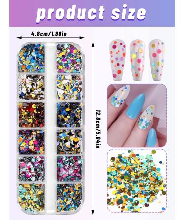 36 Color Nail Sequins - Kalolary 3D Nail Art Flakes Glitter Paillettes for Valentine s Day DIY Nail Decoration - Buy Online on SooperMarket.com