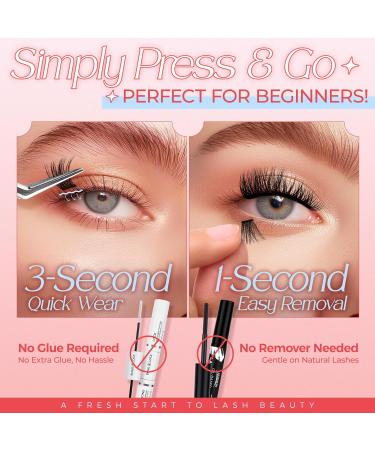 Self Adhesive Lashes Clusters - LASHVIEW Press On Individual Eyelash Extension Kit with Tweezers No Glue Needed - 72pcs 10-16mm (Z02-Pearl) | International Shipping Available - Buy Online on SooperMarket.com