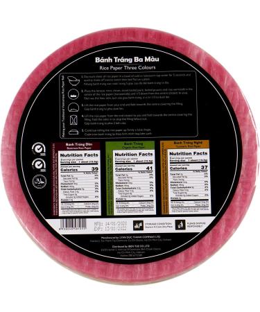  Lyan Mekong River Banh Trang Vietnamese Rice Paper Wrappers Spring Roll Wrappers Rice Wrappers for Vegan Spring Rolls- (300g Square 22cm) 3 Colours - Buy Online on SooperMarket.com