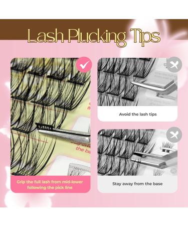 LASHVIEW Self Adhesive Lash Clusters - 60pcs DIY Eyelash Extension Kit | Press-on Lashes 10-16mm with Tweezers No Glue Needed for Natural Look - Buy Online on SooperMarket.com