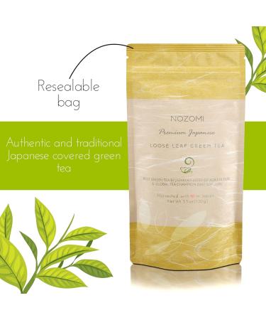 Nozomi Japanese Tea - Kabuse Sencha Green Tea Vegan Single Origin Japanese Green Tea Loose Leaf Covered Loose Japanese Green Tea 3.5oz Resealable Bag - Buy Online on SooperMarket.com