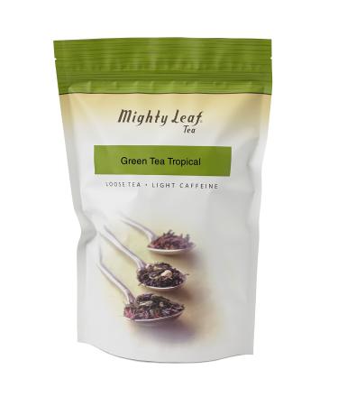 Mighty Leaf Loose Leaf Tropical Green Tea, 1 Pound Pouch Lightly Caffeinated Tropical Green Tea, Delicious as Hot or Iced, Plain or Sweetened w/ Honey or Sugar, Steep with Tea Infuser or Tea Ball Green Tea Tropical