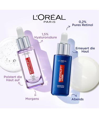 L'Or al Paris Hyaluron Serum Revitalift Filler | Anti-Aging Facial Care with 1.5% Hyaluronic Acid & Vitamin C - 50 ml - Buy Online on SooperMarket.com