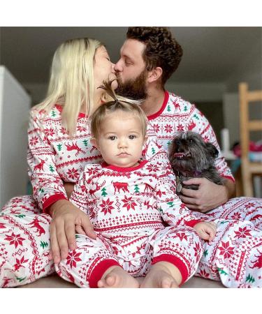 PatPat Family Christmas PJs Set - Reindeer & Snowflake Patterned Sleepwear for Couples & Kids XL Red/White - Buy Online on SooperMarket.com