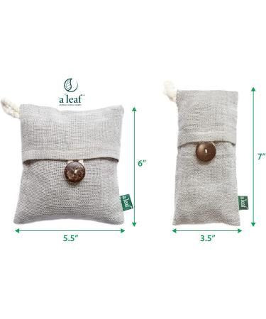 Canada-Made Bamboo Charcoal Air Purifier Bags (3 Large and 4 Small Light Grey) Naturally-Dyed smell and allergen eliminator bags - Buy Online on SooperMarket.com