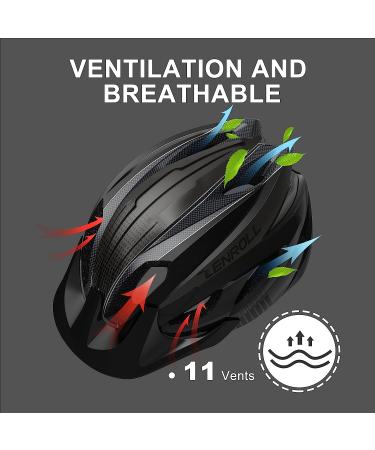 Zenroll Adult Bike Helmet with Detachable Visor - Stylish Lightweight Design for Men and Women Cycling - Large Black - Buy Online on SooperMarket.com
