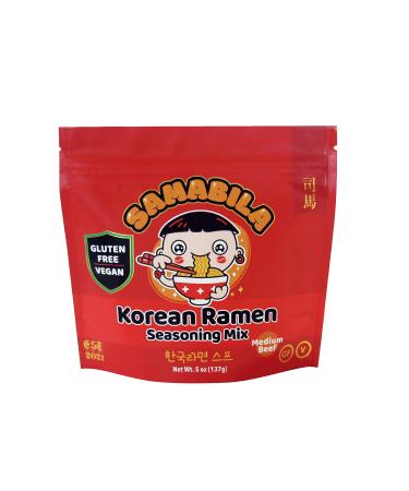 SAMABILA Korean Ramen Seasoning Mix - Gluten Free - Vegan - Medium Spicy - Premium Instant Noodle Soup Powder - 5 oz