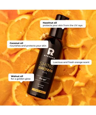 Byrokko Shine Brown Oil | Tanning Accelerator with 100% Natural Ingredients | Indoor & Outdoor Use | 150ml - Buy Online on SooperMarket.com