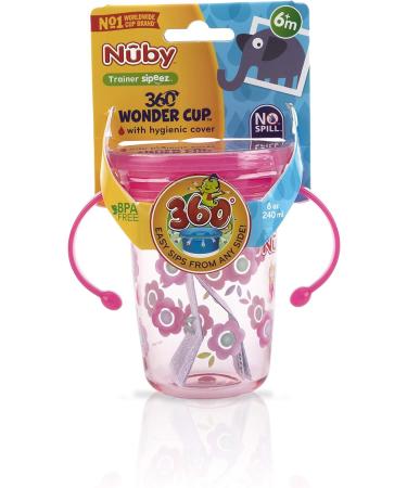 Nuby Tritan No Spill 360 Degree Wonder Cup, Prints May Vary, Multicolor - 1pk - Buy Online on SooperMarket.com