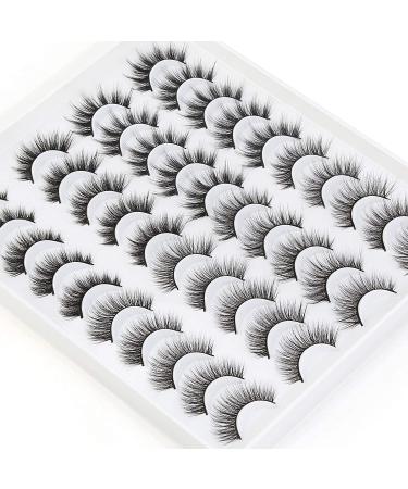MAANGE 3D Faux Mink Eyelashes Set - 20 Pairs Reusable, Handmade, Natural & Dramatic Styles - Buy Online on SooperMarket.com