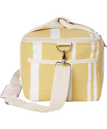 Business & Pleasure Co. Premium Vintage Yellow Striped Cooling Bag | Perfect for Beach Days & Picnics | Keeps Food Fresh & Drinks Cold - 14L Insulated Lunch Bag - Buy Online on SooperMarket.com