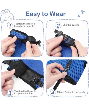 Adjustable Soft Rabbit Dishes & Elastic Leash for Small Pets - Kitty & Bunny Walking Set (Blue XS - 20-27.5cm) - Buy Online on SooperMarket.com