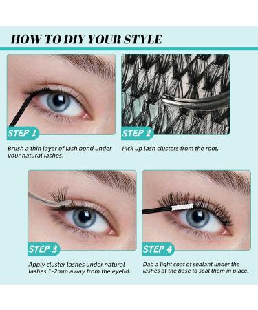 Lash Extension Kit 320Pcs - DIY Individual Lashes Clusters Bond & Seal Remover & Applicator Tool - 3040D D-Mix 9-16mm for At Home Use - Buy Online on SooperMarket.com