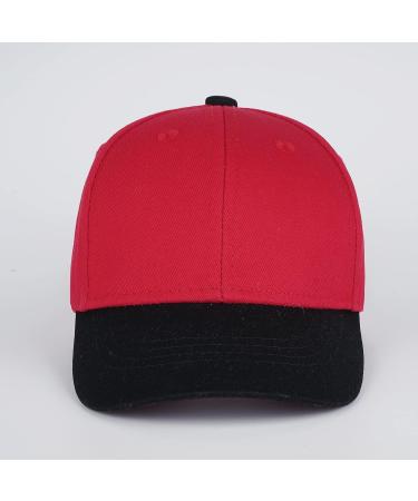LANGZHEN 100% Cotton Kids Baseball Cap Hat | Adjustable Sun Hat for Girls Boys 2-4 Years | Black Red - Buy Online on SooperMarket.com