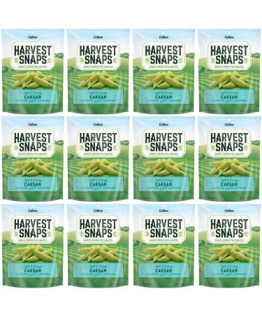 Harvest Snaps Green Pea Snack Crisps Caesar 3.3 oz (Pack of 12). Plant-based | Baked never fried | Certified Gluten-Free (Packaging May Vary) 1 Count (Pack of 12) Caesar