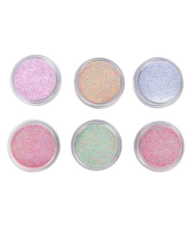 Nail Art Powder 6 Colors Nail Art Powder Home Salon Retro Exquisite Nail Glitter Powder Decoration for Party Dating