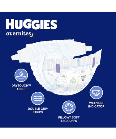 Huggies Overnites Nighttime Baby Diapers and Huggies Little Movers Diapers | Size 5 148 Ct Size 5 (44 Count) New+ Diapers - Buy Online on SooperMarket.com