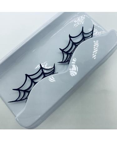 Spider Web Crown Halloween Costume | Fancy Fashion Party Look with Black Lashes | 1 Pair of False Eyelashes - Buy Online on SooperMarket.com