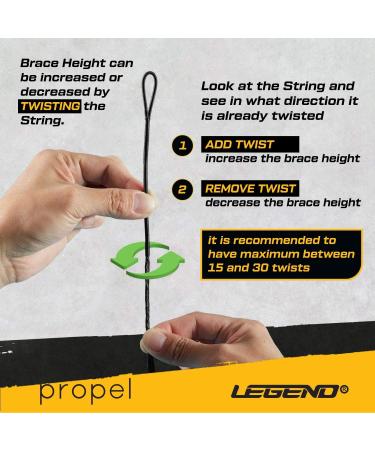 Legend Recurve Bow String - Dacron Replacement | Archery Equipment for Traditional Bow | AMO 48-66in | 12-14-16 Strands | 10-40 lbs Draw Weight - Buy Online on SooperMarket.com