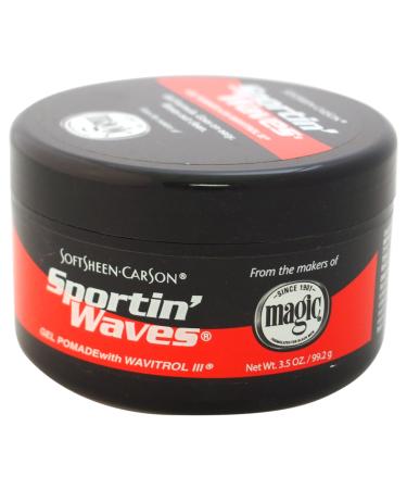 SoftSheen-Carson Sportin' Waves Gel Pomade with Wavitrol III, 3.5 oz 3.5 Ounce (Pack of 1) Regular Hold