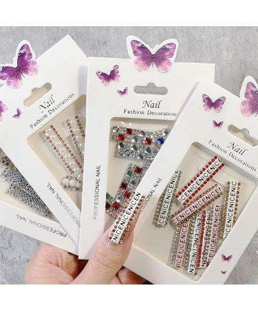 Luxury 3D Nail Letters Ribbon Tape with Rhinestones | DIY Nail Art Tools & Decorations - International Shipping Available - Buy Online on SooperMarket.com