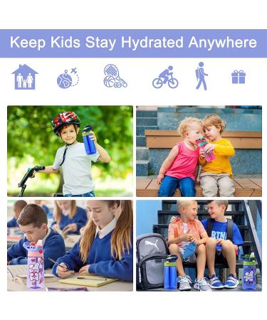 16oz Leak Proof Kids Water Bottle with Straw - BPA-Free Spout Lid for School - Boys & Girls - Buy Online on SooperMarket.com
