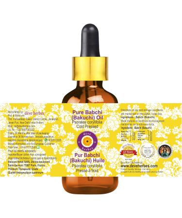 Dev Herbes Pure Babchi (Bakuchi) Oil 30ml - Natural Cold-Pressed Therapeutic Quality with Glass Dripper | Psoralea Corylifolia - Buy Online on SooperMarket.com