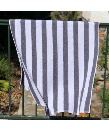 Arkwright Cabana Pool Beach Towel - Pack of 4, 100% Ring Spun Cotton, Large Quick Dry Towels for Hotel, Swim, Camp - Grey, 30 x 60 in - Buy Online on SooperMarket.com
