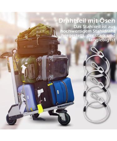 Loop Cable Set - 4 PCS Steel Wire Rope with Eyelets 80CM | Secure Bicycle & Luggage Locking Solutions - Buy Online on SooperMarket.com