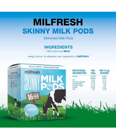 Milfresh Skinny Milk Pods - Dolce Gusto Compatible 48 Skimmed Milk Pods - Buy Online on SooperMarket.com