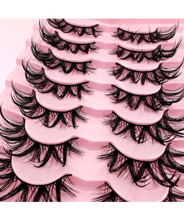 Heracks False Eyelashes Faux Mink Wet Look D-curl Cat-Eye Japanese Style Cosplay Spiky Anime Lashes 20 mm Long Dramatic Thick 7 Pair 7P-Wet-S23 - Buy Online on SooperMarket.com