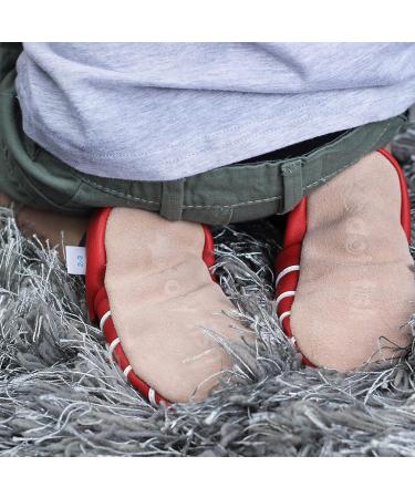 Dotty Fish Soft Leather Toddler Shoes for Boys | Non-Slip Suede Soles | Red Anchors | 2-3 Years - Buy Online on SooperMarket.com