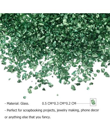 FRCOLOR 1 Glass Chip Nail Punk Ornament Crafts Colored Glass Vase Nail Art Crushed Glass Epoxy Filler Charms Nail Art Jewels Metal Filler Epoxy Crushed Glass 3d Crystal Jewelry Drill 0.5X0.3cm Green - Buy Online on SooperMarket.com