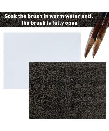 Zonon 2 Pieces Water Writing Cloth 13 x 18 Inch Reusable Chinese Calligraphy Water Cloth and 2 Sizes Chinese Calligraphy Brushes for Student Stationery Tool - Buy Online on SooperMarket.com
