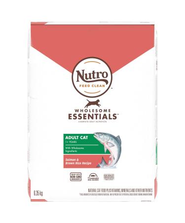 NUTRO Wholesome Essentials Adult Dry Cat Food Salmon & Brown Rice Recipe 6.35 kg Bag Salmon and Brown Rice Recipe 6.35 kg (Pack of 1)