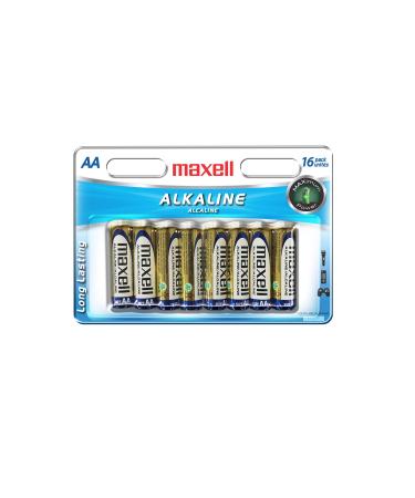 Maxell 723466 Ready-to-go Long Lasting and Reliable Alkaline Battery AA Cell 16-Pack with High Compatibility AA AA - 16 Pack