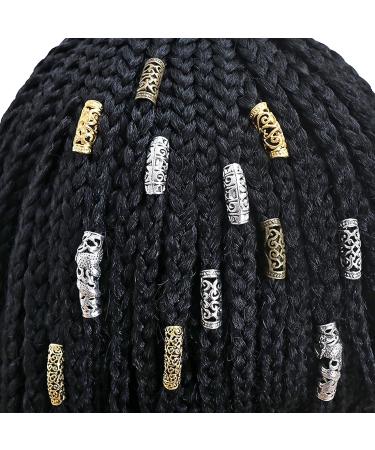Hair 6pcs Dreadlocks Rings Hair Tube Hollow Out Hair Cuffs Hair Accessories Hair Tube Jewelry Silver - Buy Online on SooperMarket.com